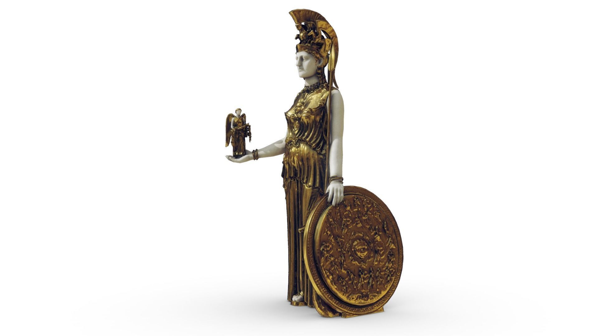 Statue of Athena Parthenos Low-poly 3D model_16