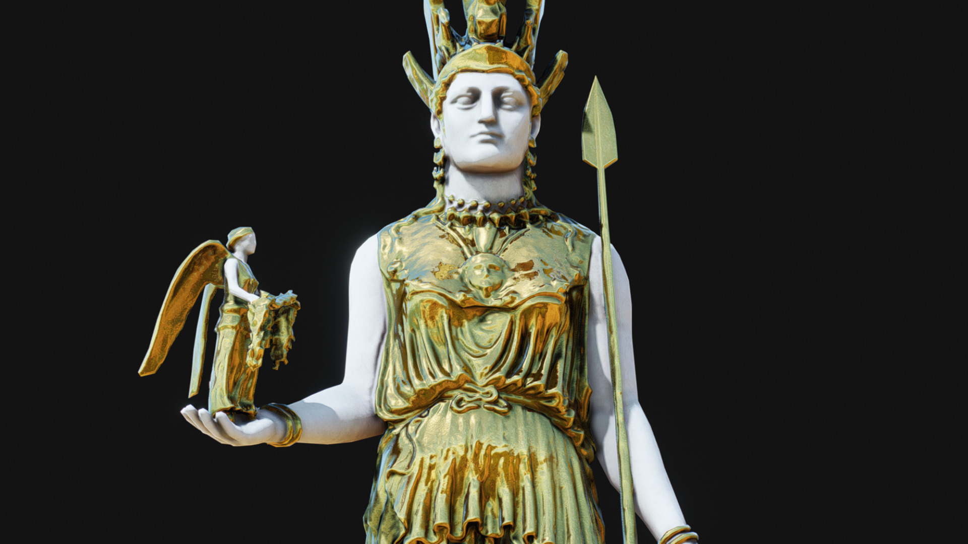 Statue of Athena Parthenos Low-poly 3D model_5
