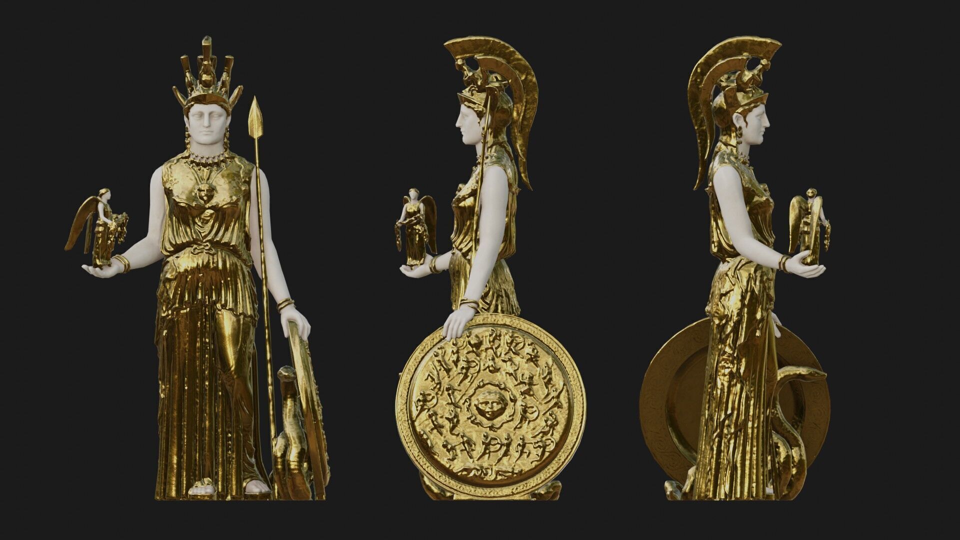 Statue of Athena Parthenos Low-poly 3D model_1