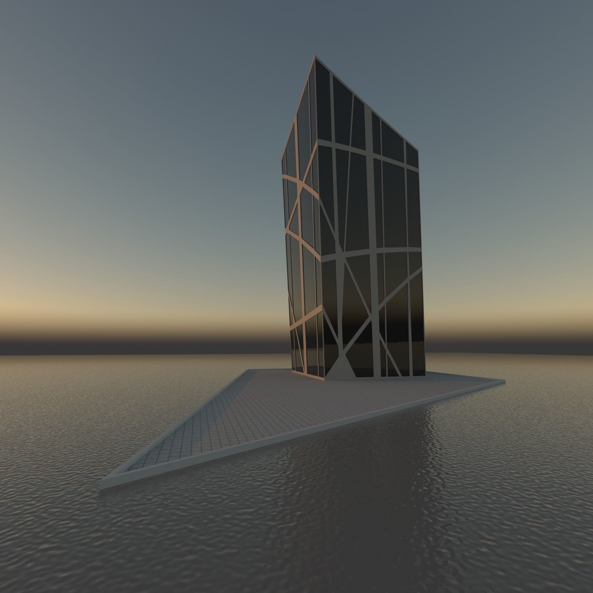 building  on  sea 3D model_2