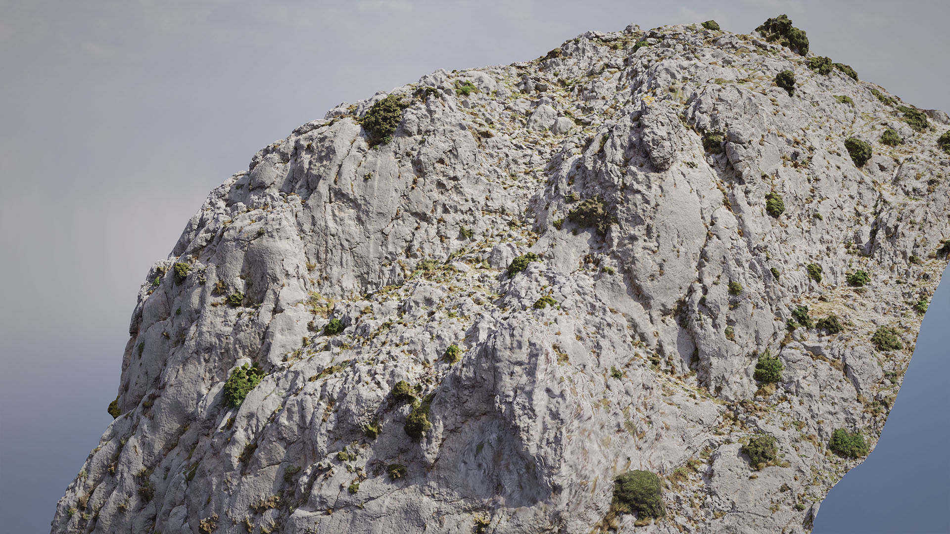 Mountain Cliff Face Slope PBR Scan Low-poly 3D model_5
