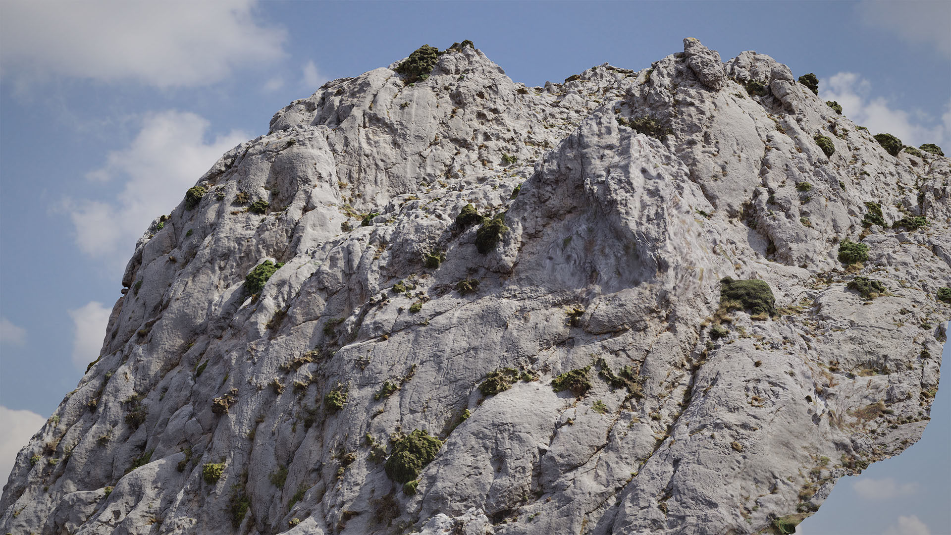 Mountain Cliff Face Slope PBR Scan Low-poly 3D model_6