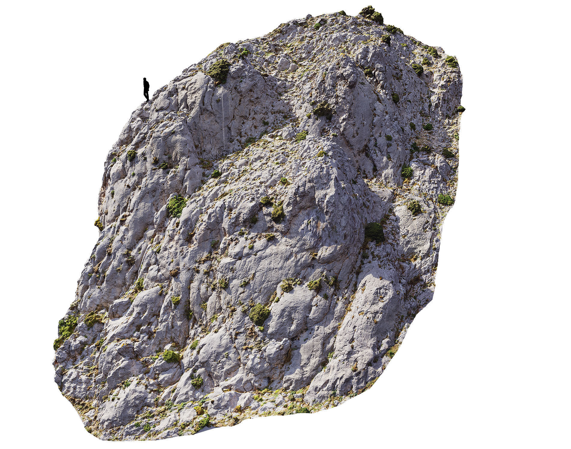 Mountain Cliff Face Slope PBR Scan Low-poly 3D model_1