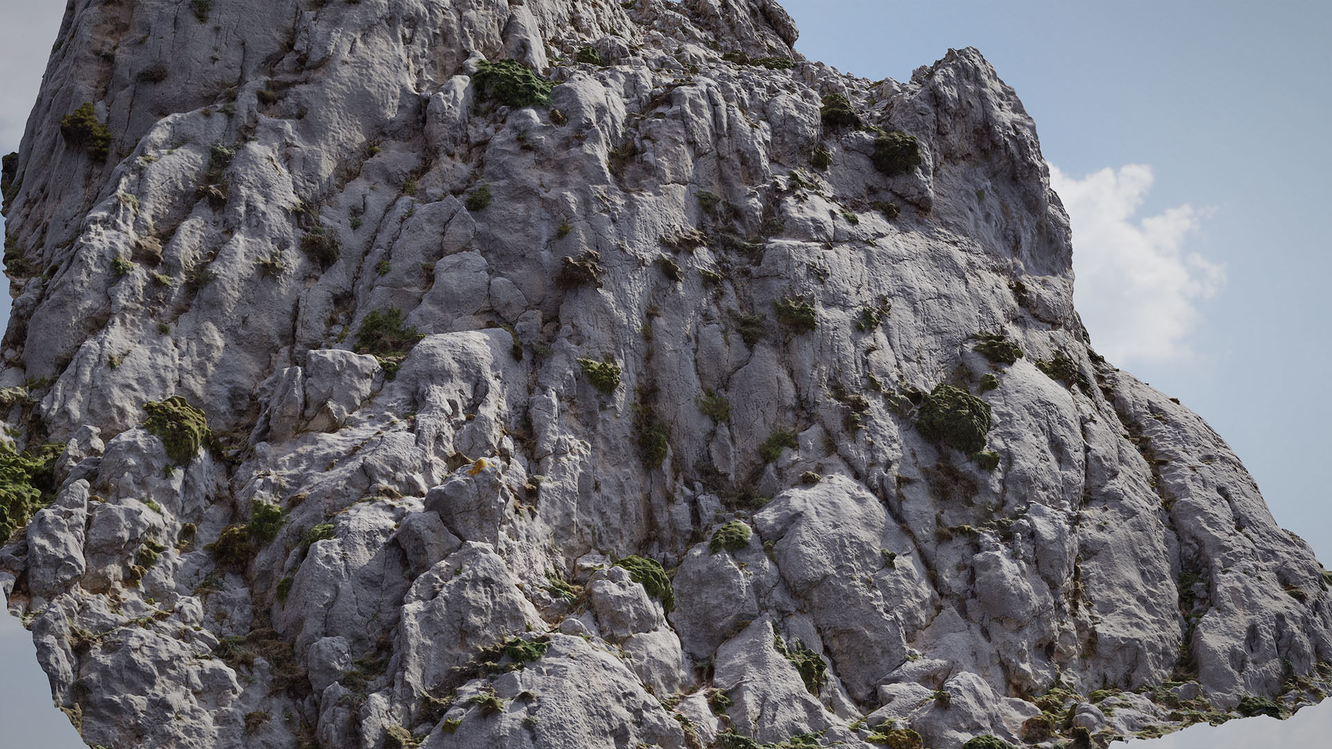 Mountain Cliff Face Slope PBR Scan Low-poly 3D model_3