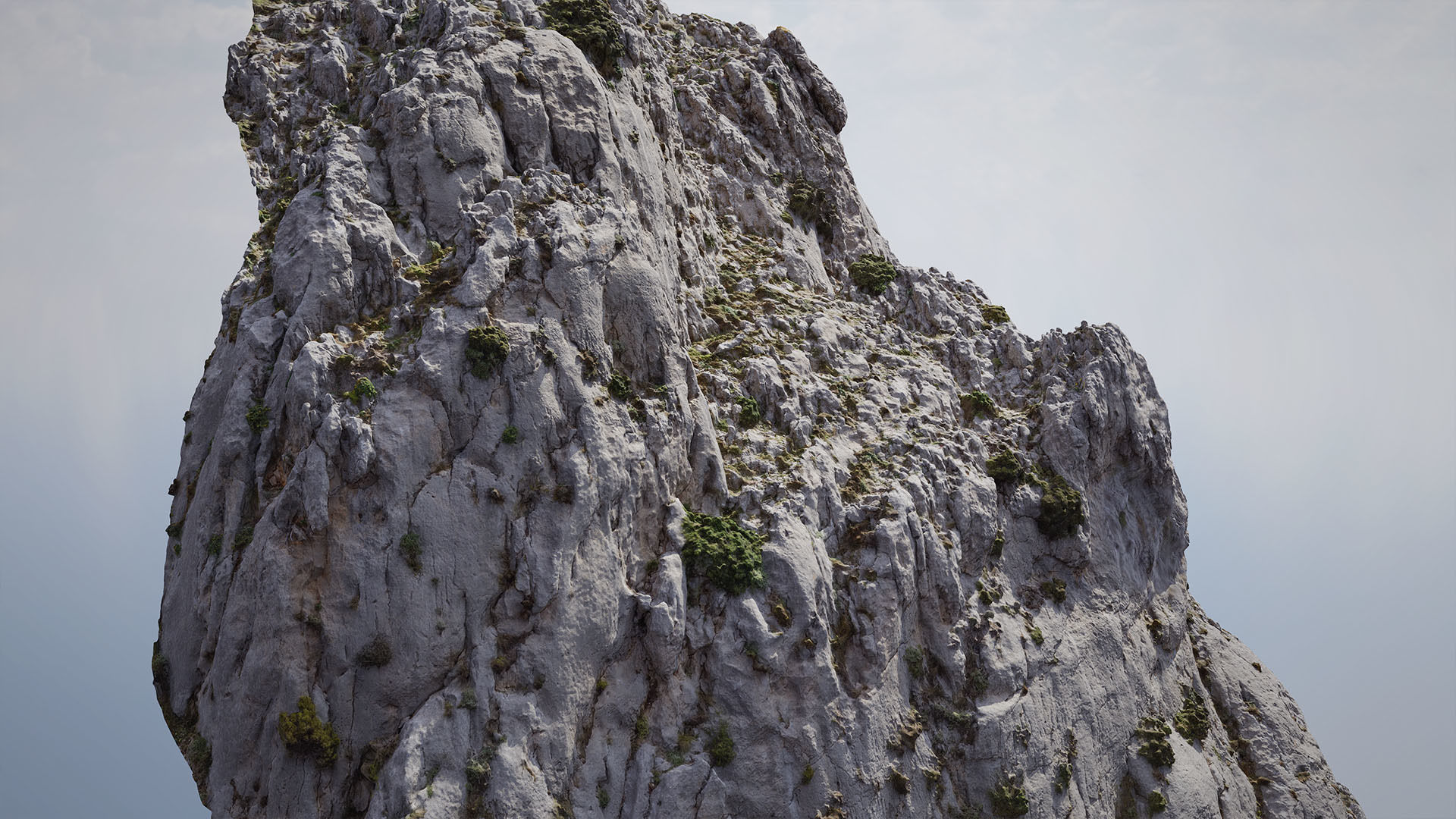 Mountain Cliff Face Slope PBR Scan Low-poly 3D model_4