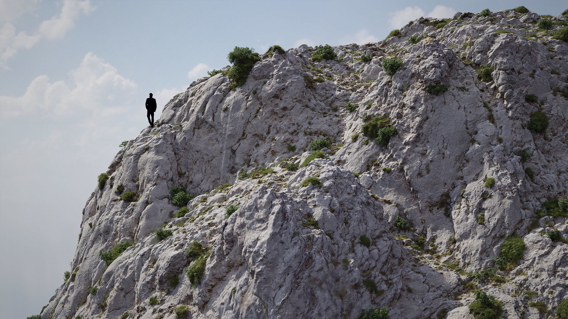 Mountain Cliff Face Slope PBR Scan Low-poly 3D model_2