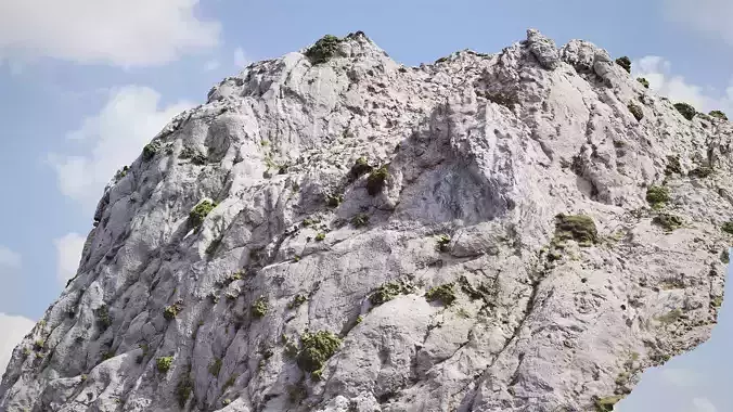 Mountain Cliff Face Slope PBR Scan Low-poly 3D model