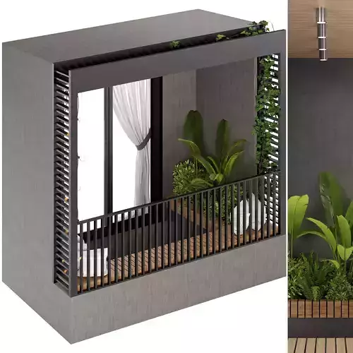 Apartment Modern Balcony 02 3D model