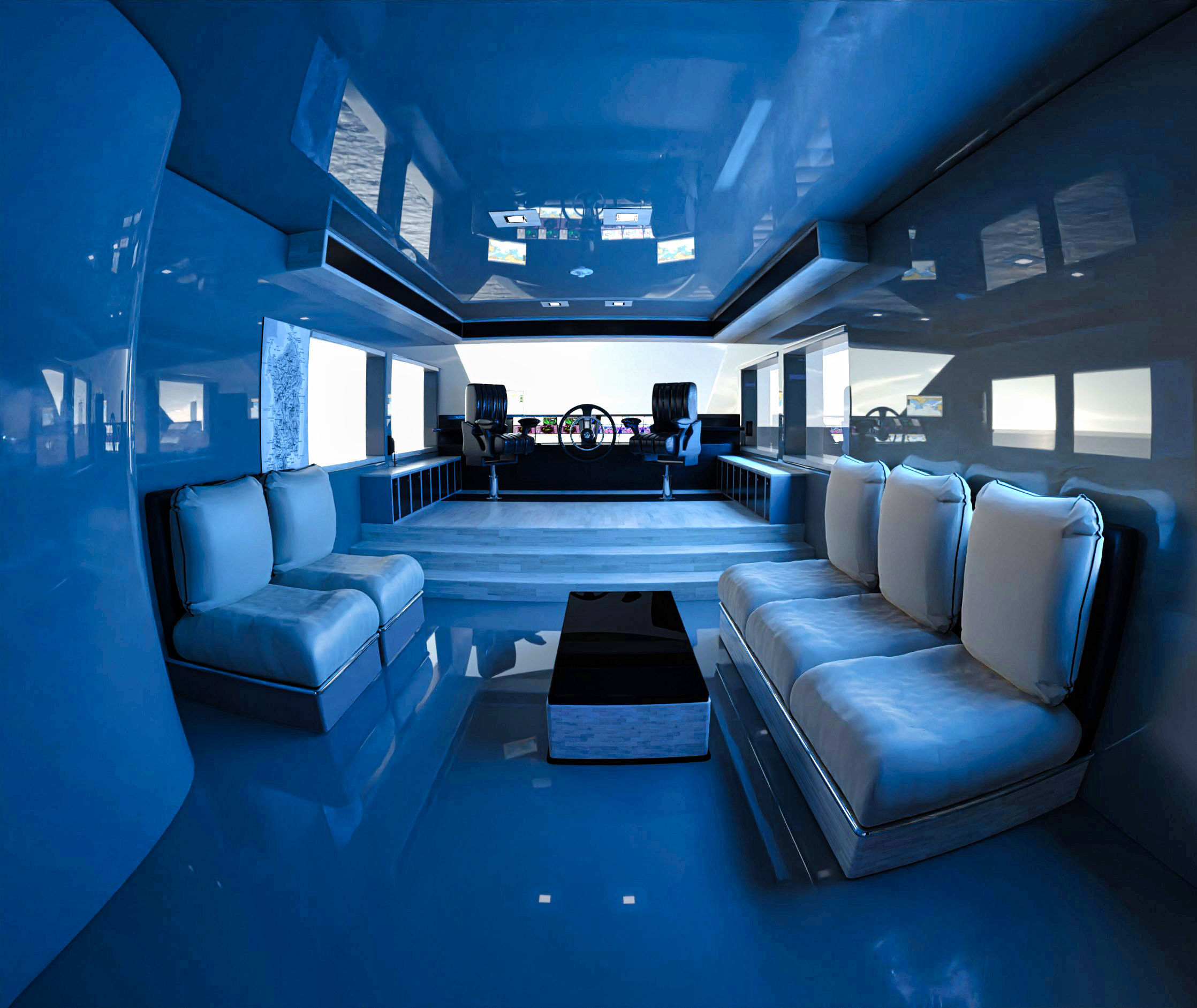 Luxury Yacht with interior 3D model_7