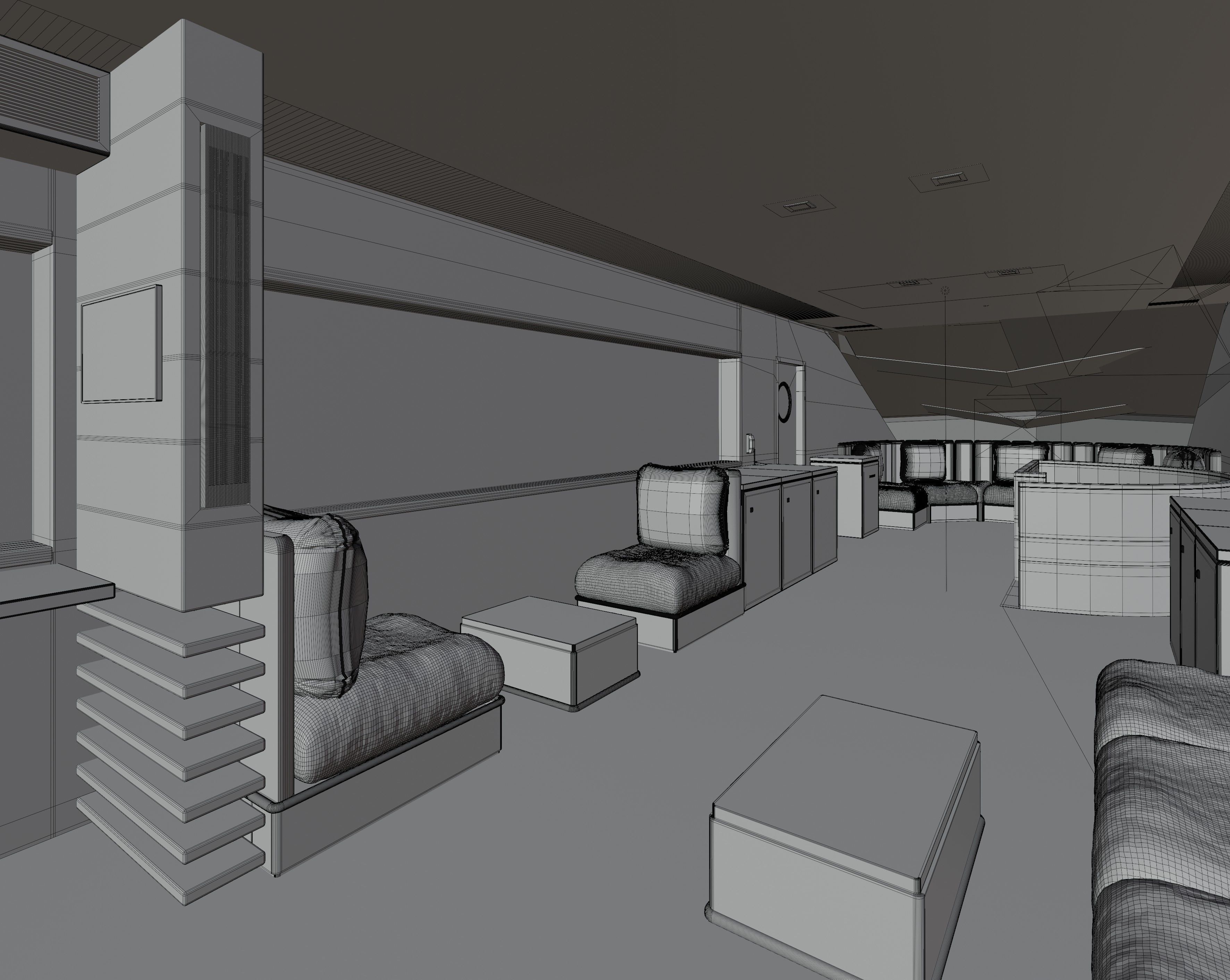 Luxury Yacht with interior 3D model_23