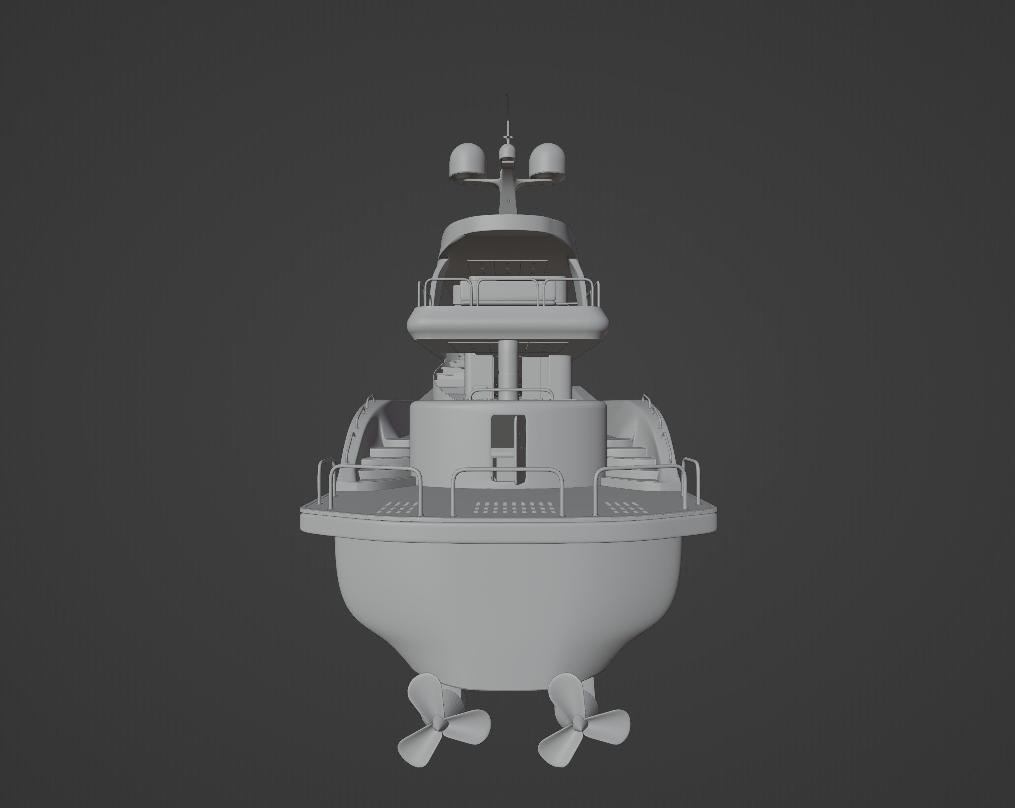 Luxury Yacht with interior 3D model_21