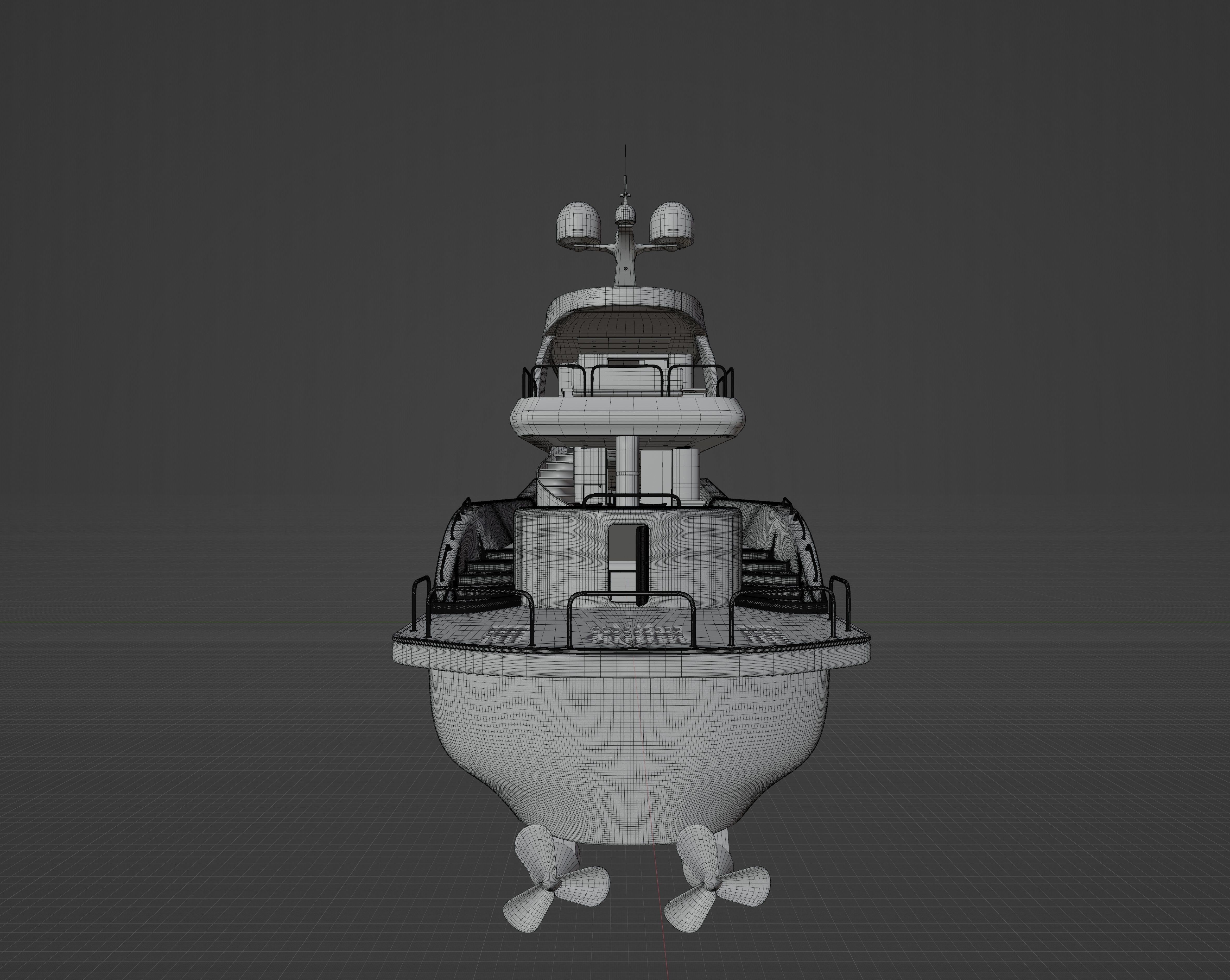 Luxury Yacht with interior 3D model_28