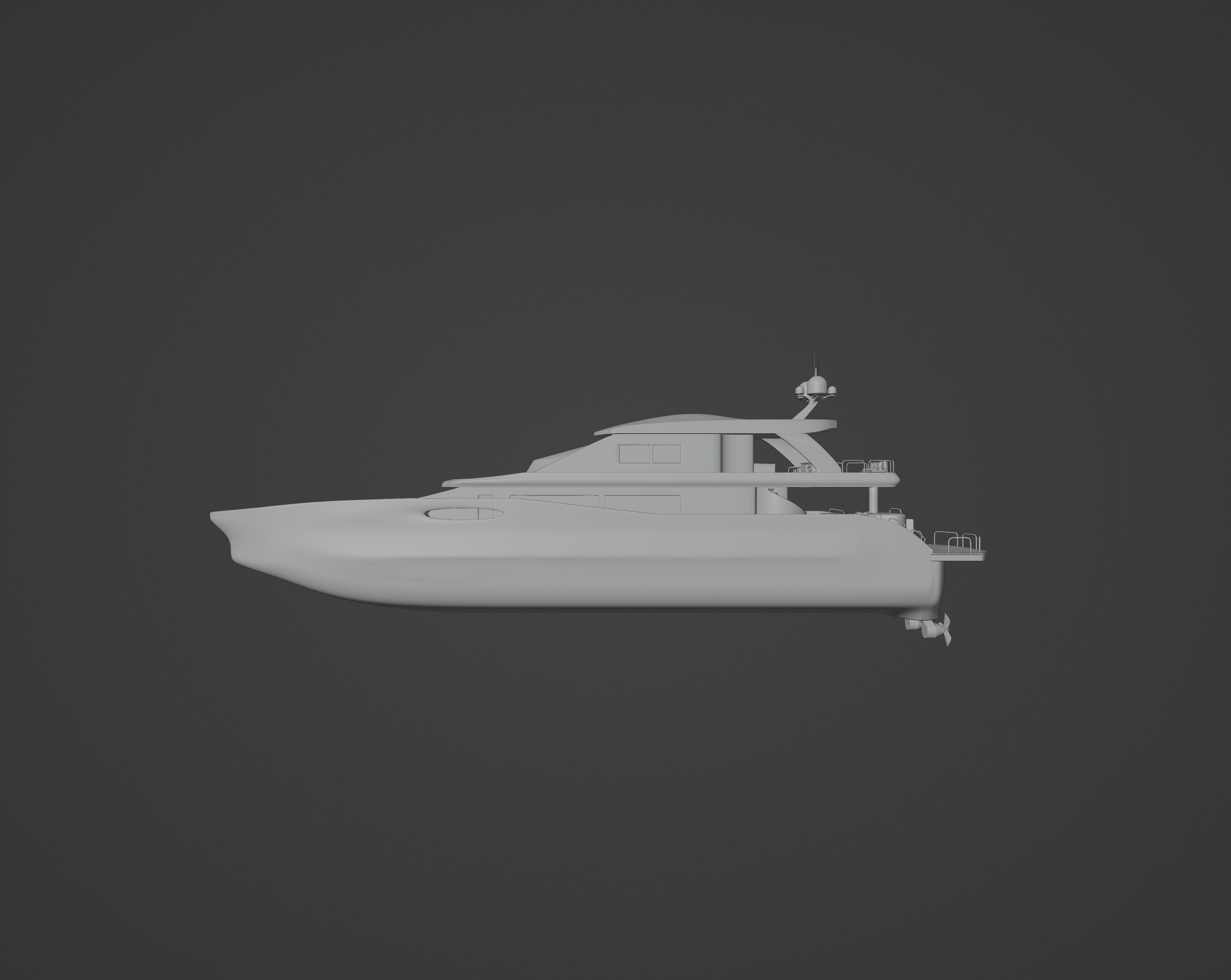 Luxury Yacht with interior 3D model_19