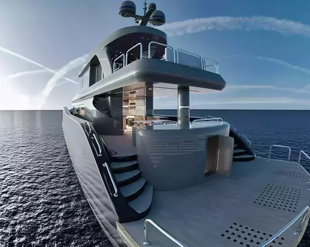 Luxury Yacht with interior 3D model