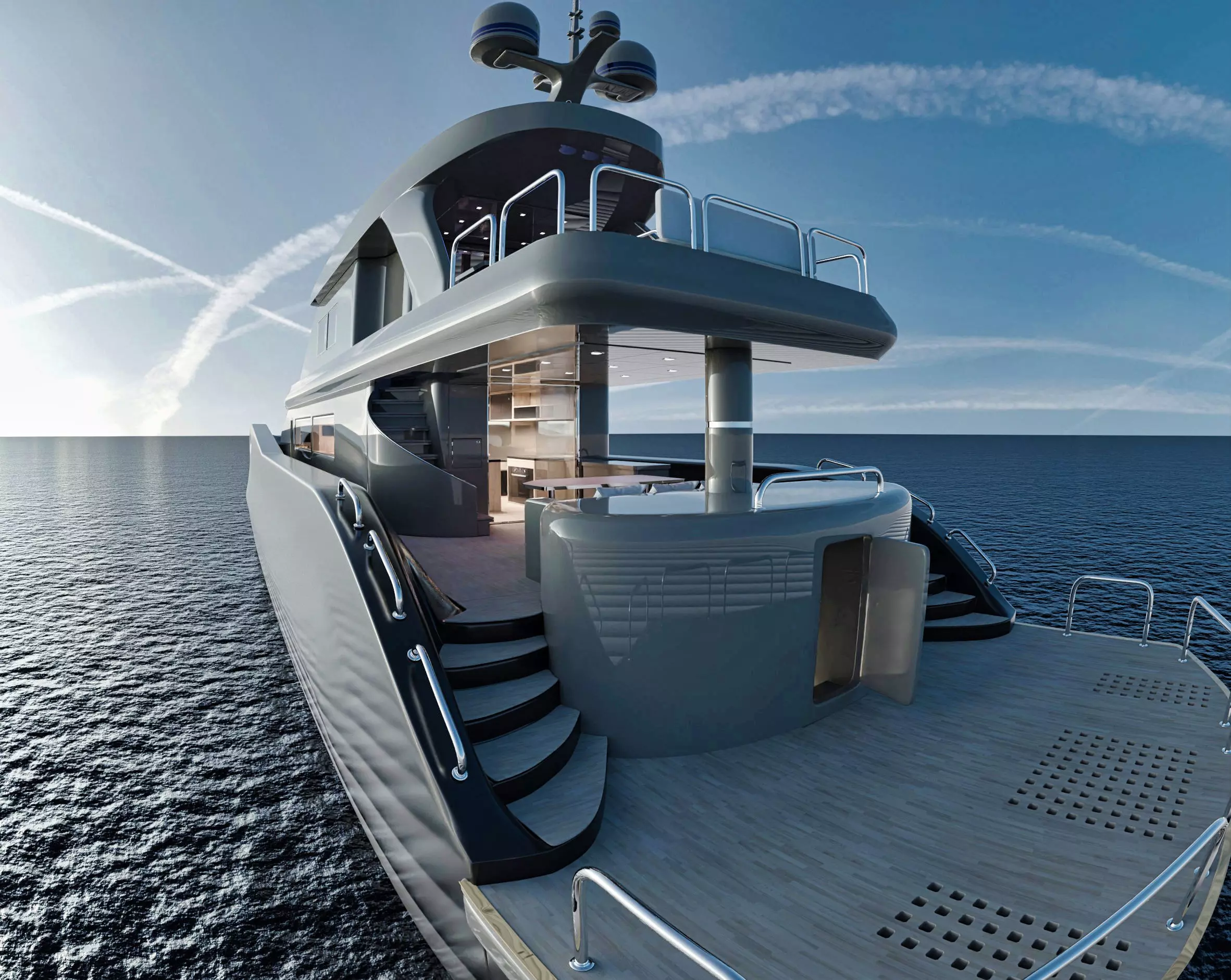 Luxury Yacht with interior 3D model_0