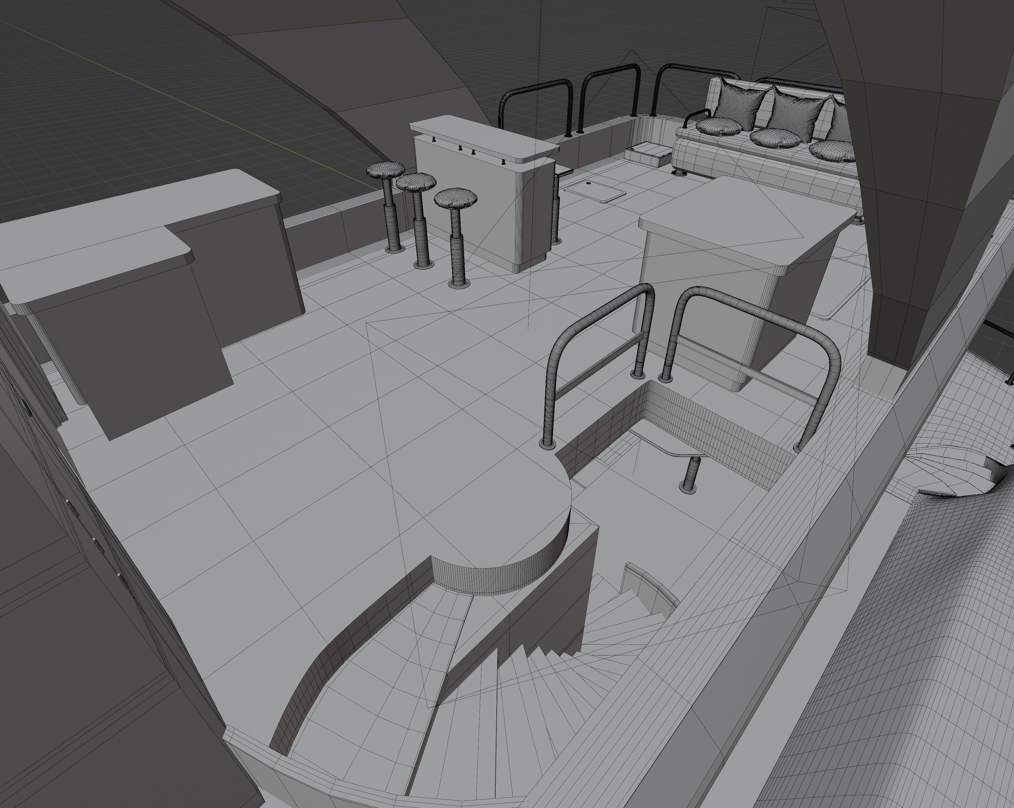 Luxury Yacht with interior 3D model_26