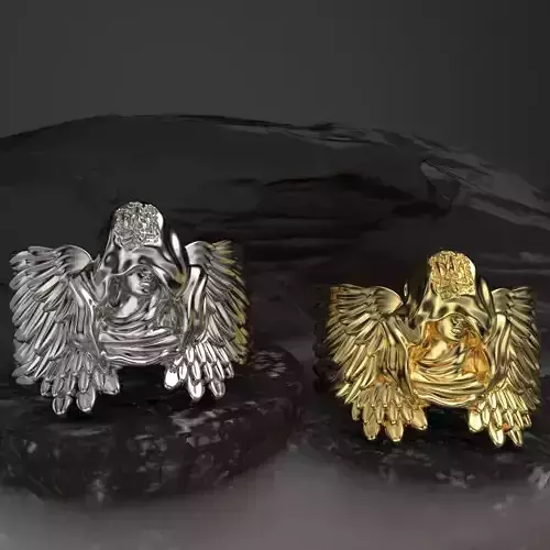 Ring Angel Ukrainian Trident