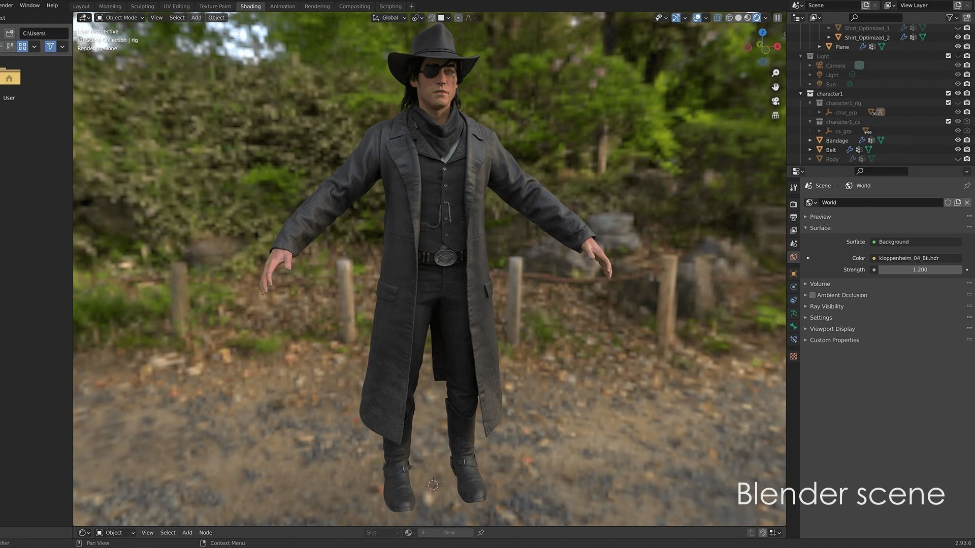 Bandit Western Wild West Adventure Survival Shooter Character Low-poly 3D model_23