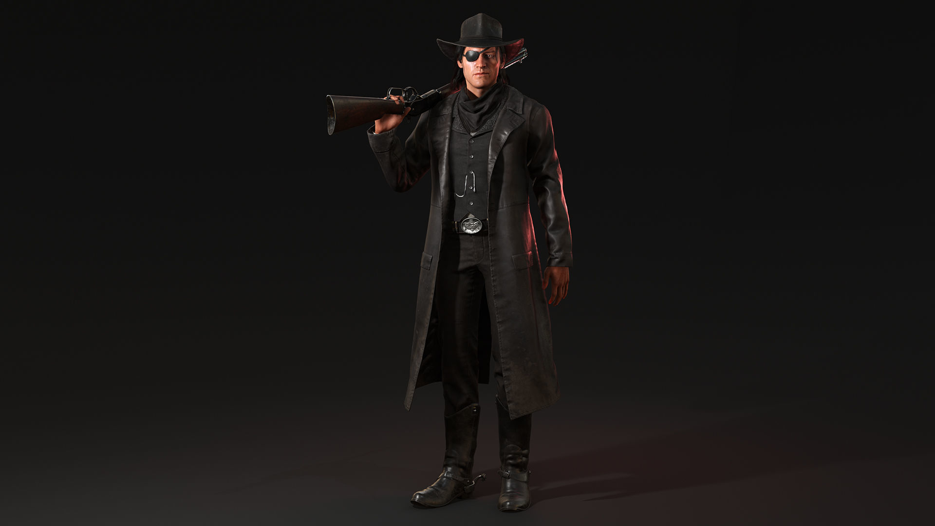 Bandit Western Wild West Adventure Survival Shooter Character Low-poly 3D model_3