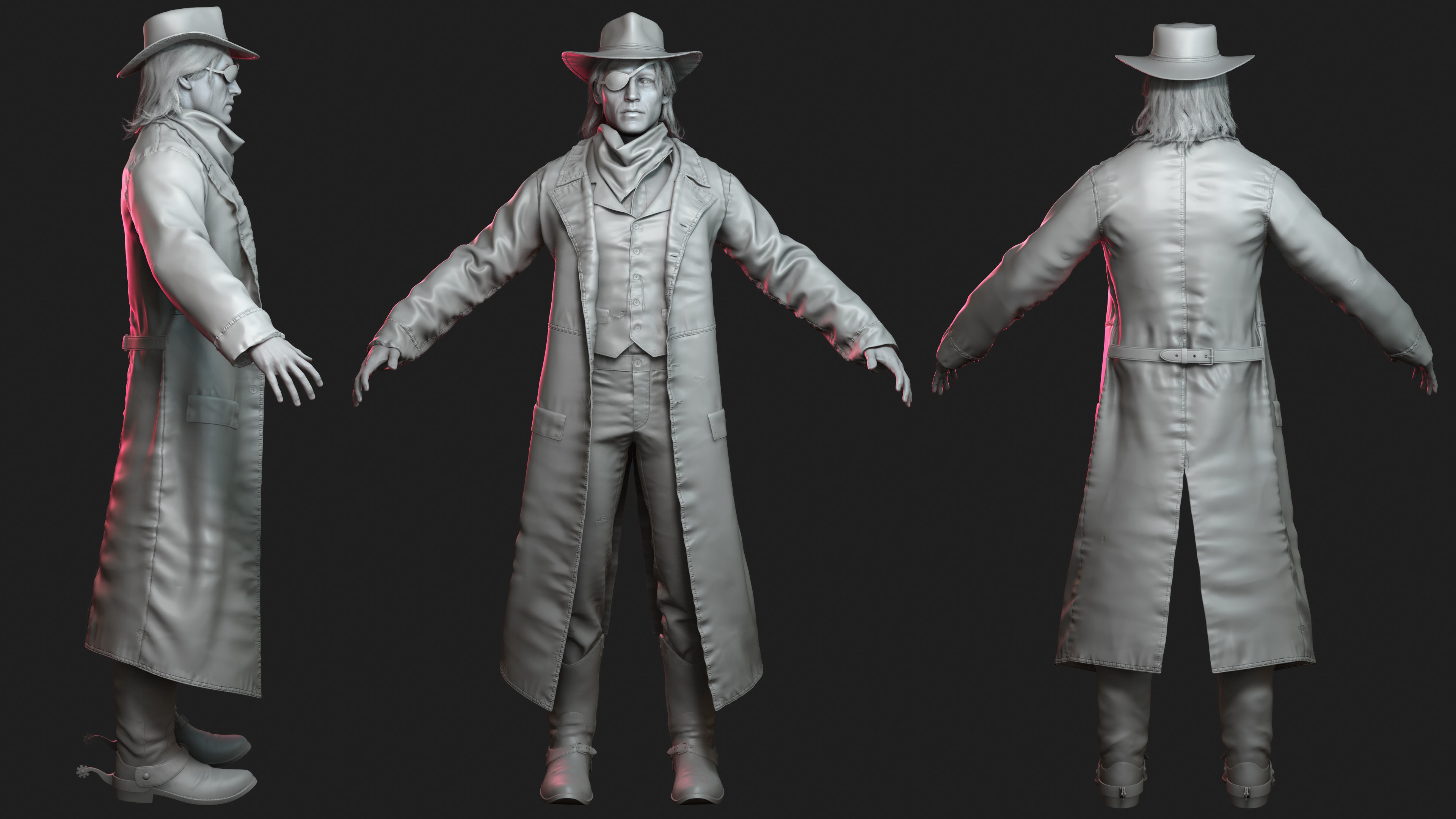Bandit Western Wild West Adventure Survival Shooter Character Low-poly 3D model_12