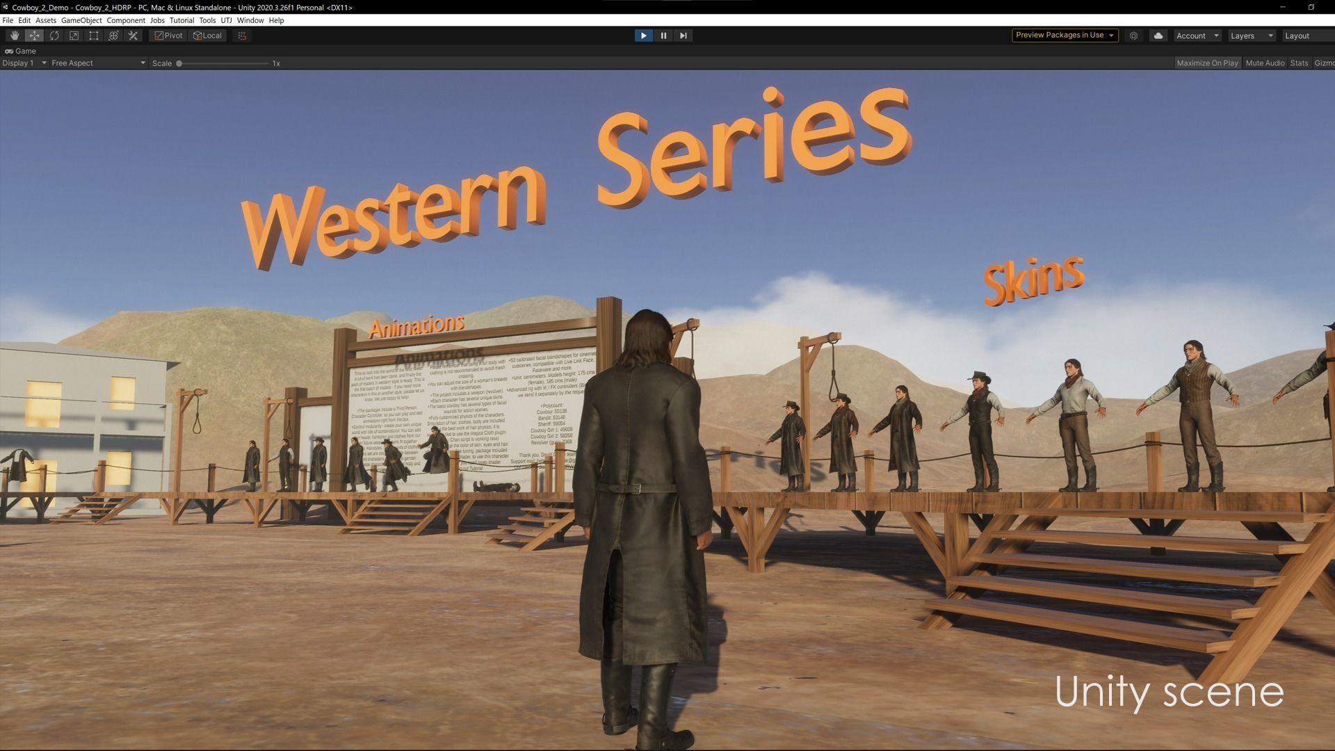 Bandit Western Wild West Adventure Survival Shooter Character Low-poly 3D model_20