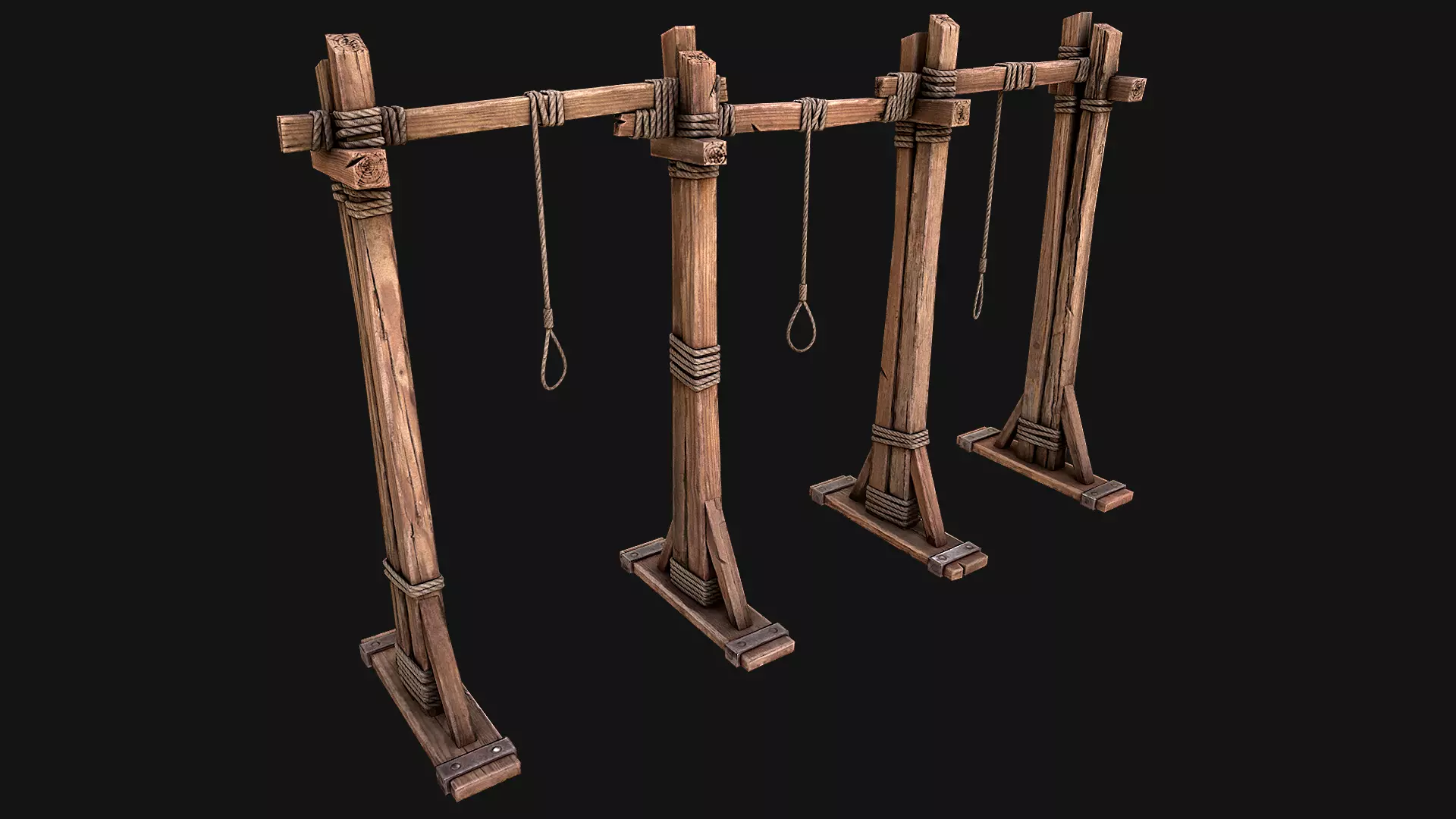 Medieval Gallows Torture Low-poly 3D model