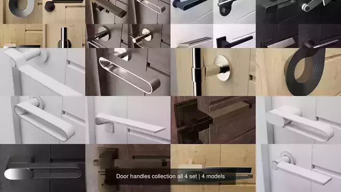 Door handles collection all 4 set 