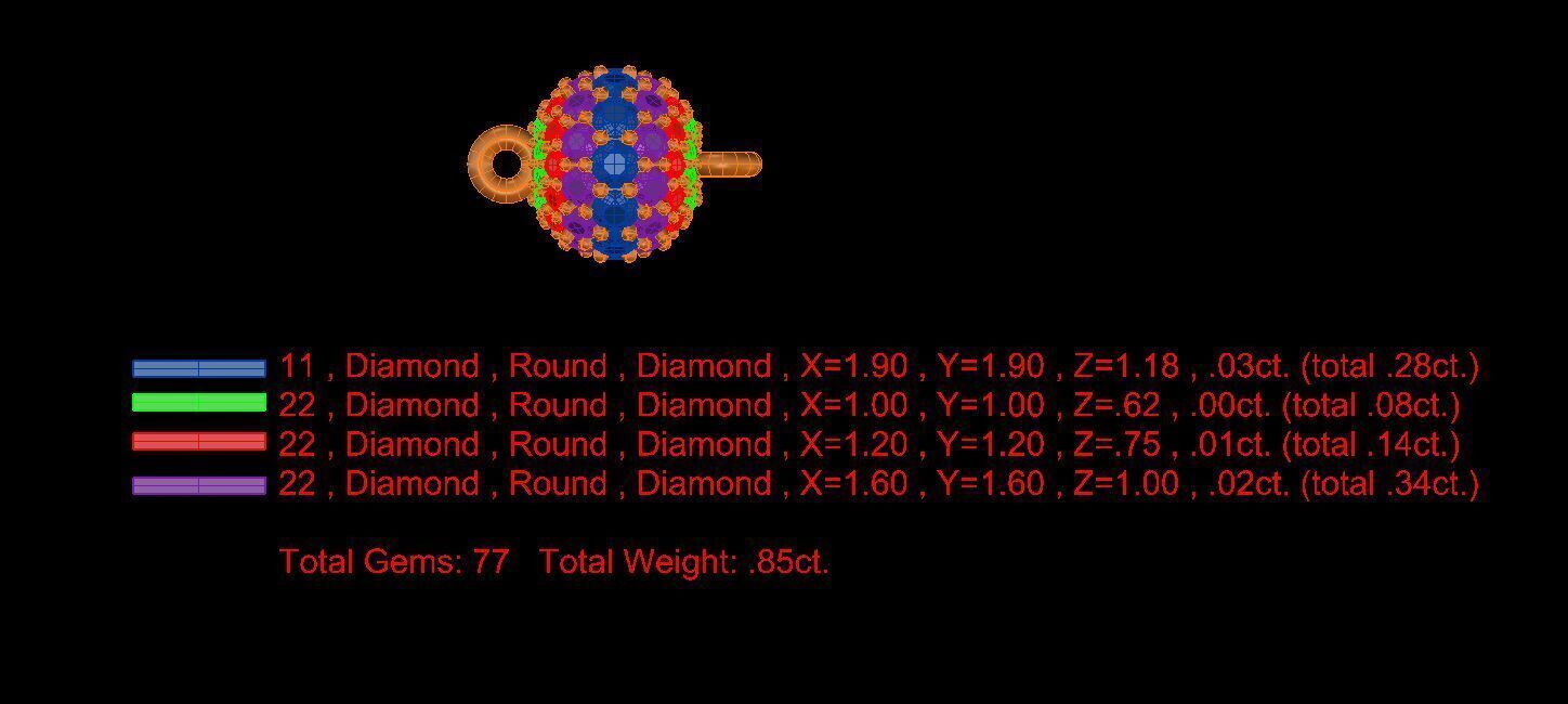 Necklace ball 8mm 3D model_4