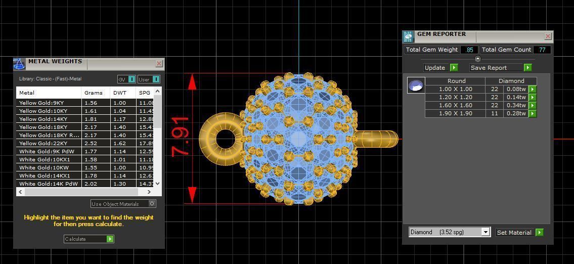 Necklace ball 8mm 3D model_3