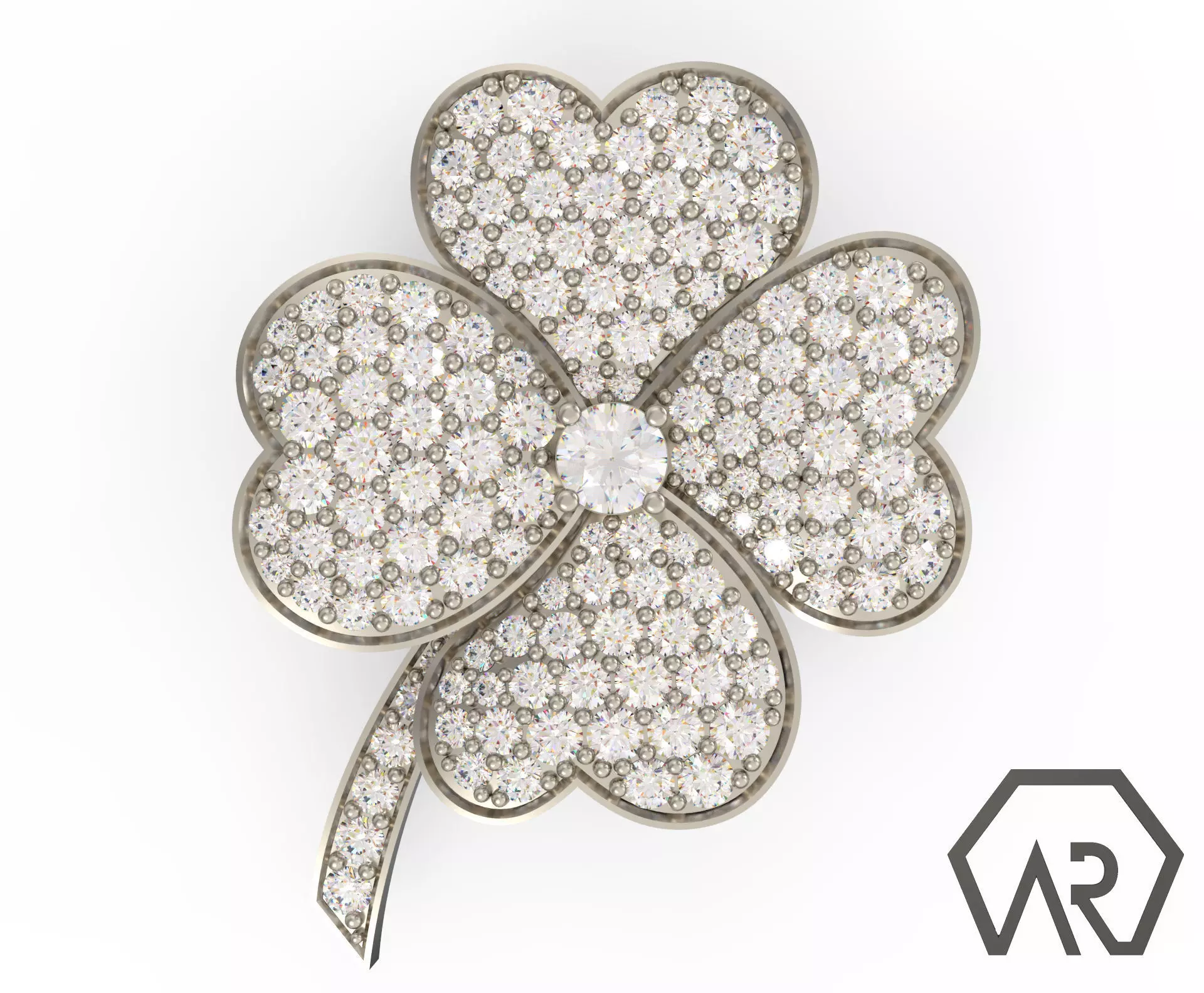 Flower brooch and pendant 3d print model D20 3D print model 3D print model_0