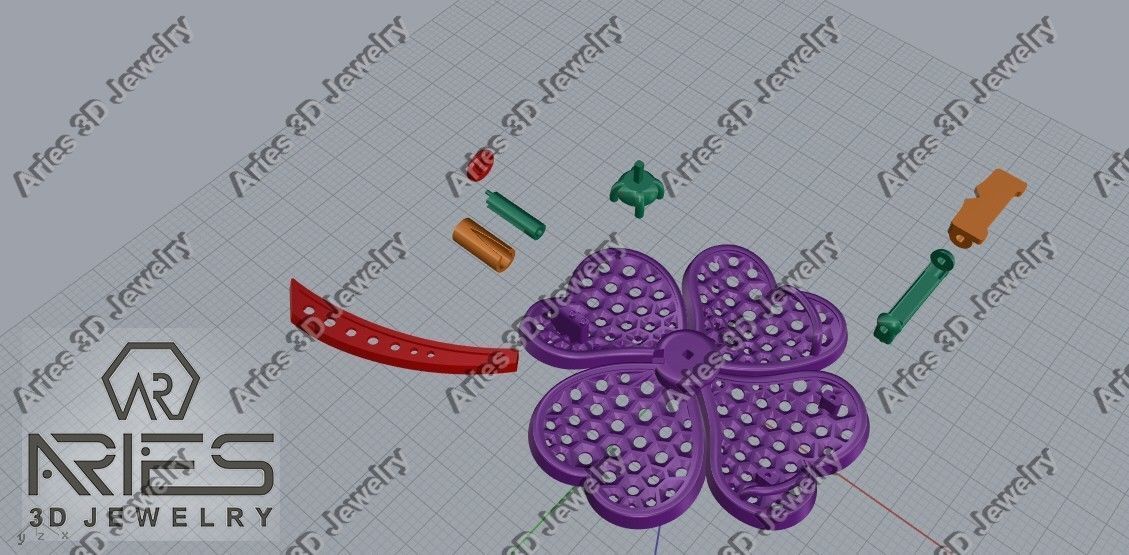 Flower brooch and pendant 3d print model D20 3D print model 3D print model_9