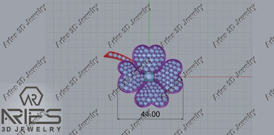 Flower brooch and pendant 3d print model D20 3D print model 3D print model_14