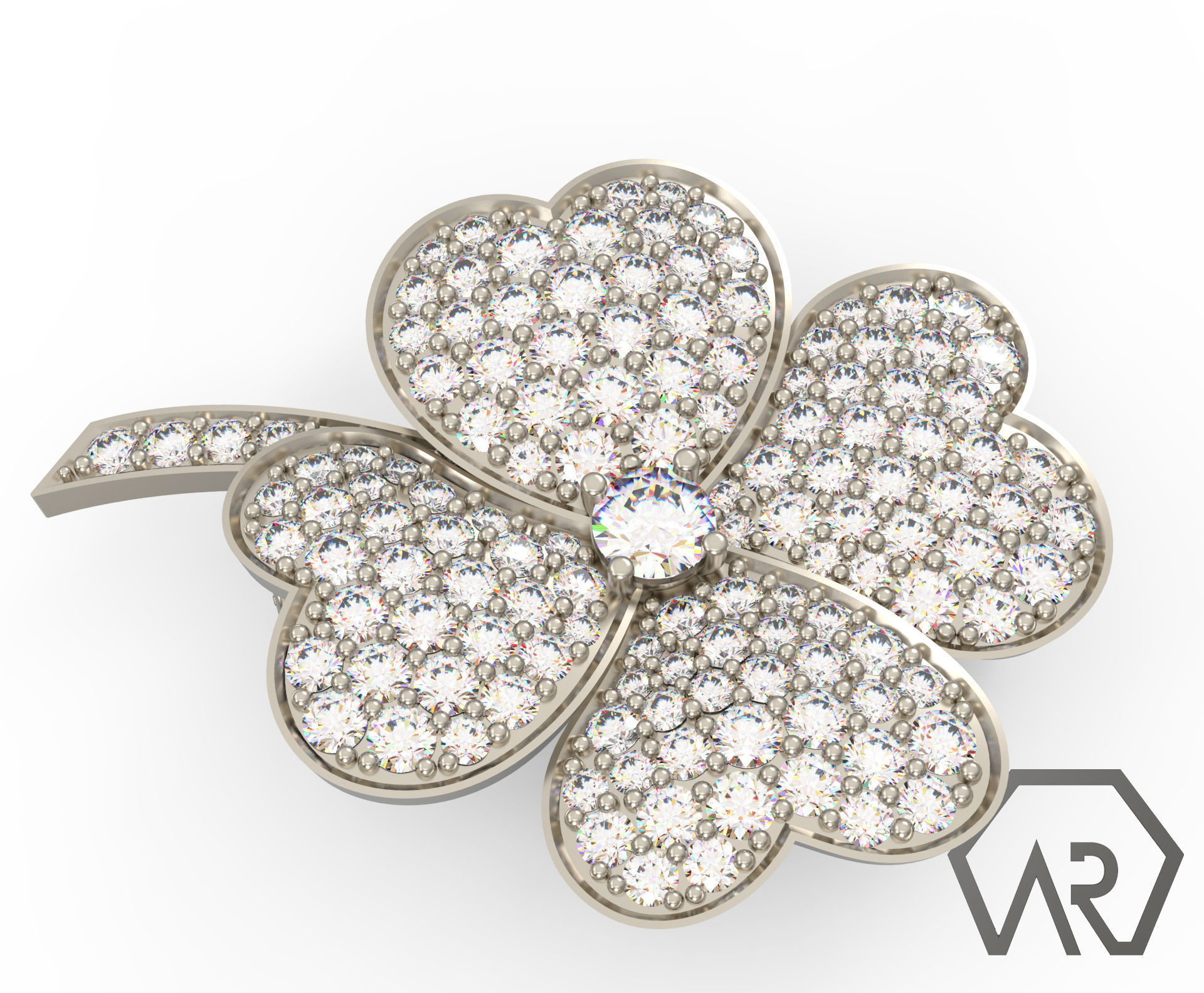 Flower brooch and pendant 3d print model D20 3D print model 3D print model_3