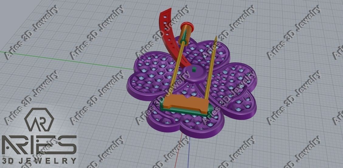 Flower brooch and pendant 3d print model D20 3D print model 3D print model_17