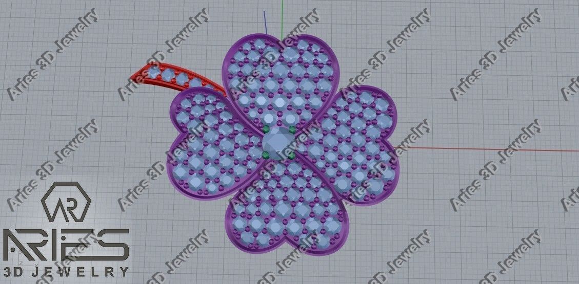 Flower brooch and pendant 3d print model D20 3D print model 3D print model_11