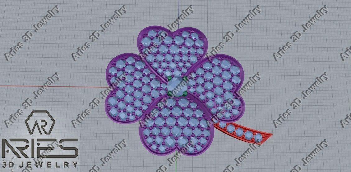 Flower brooch and pendant 3d print model D20 3D print model 3D print model_13