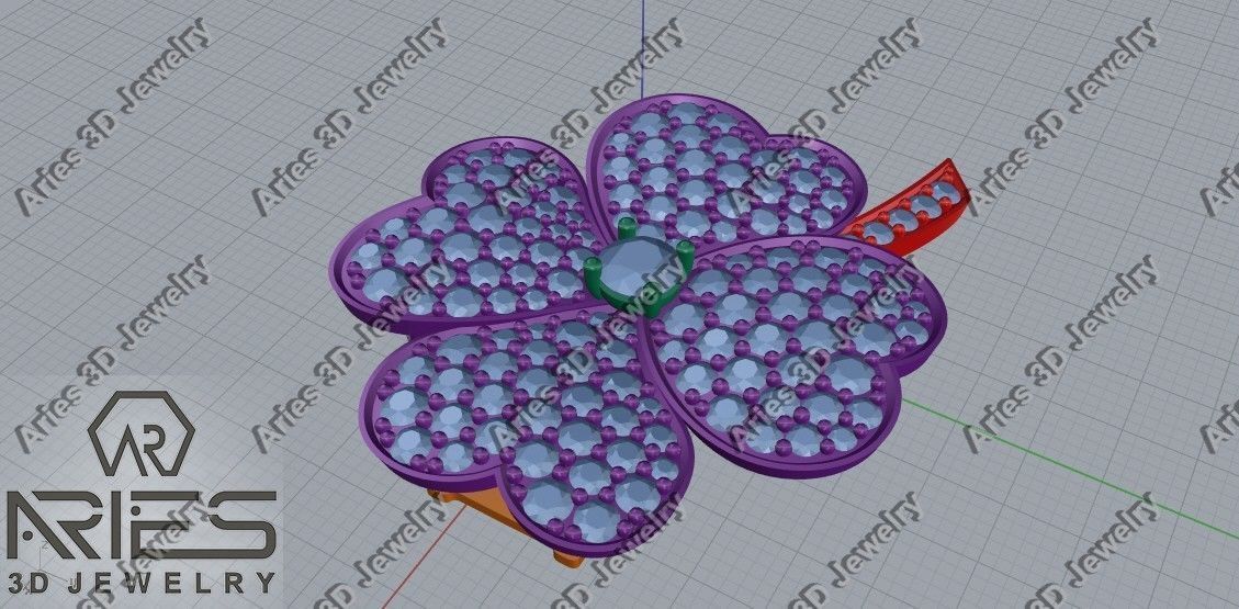 Flower brooch and pendant 3d print model D20 3D print model 3D print model_10