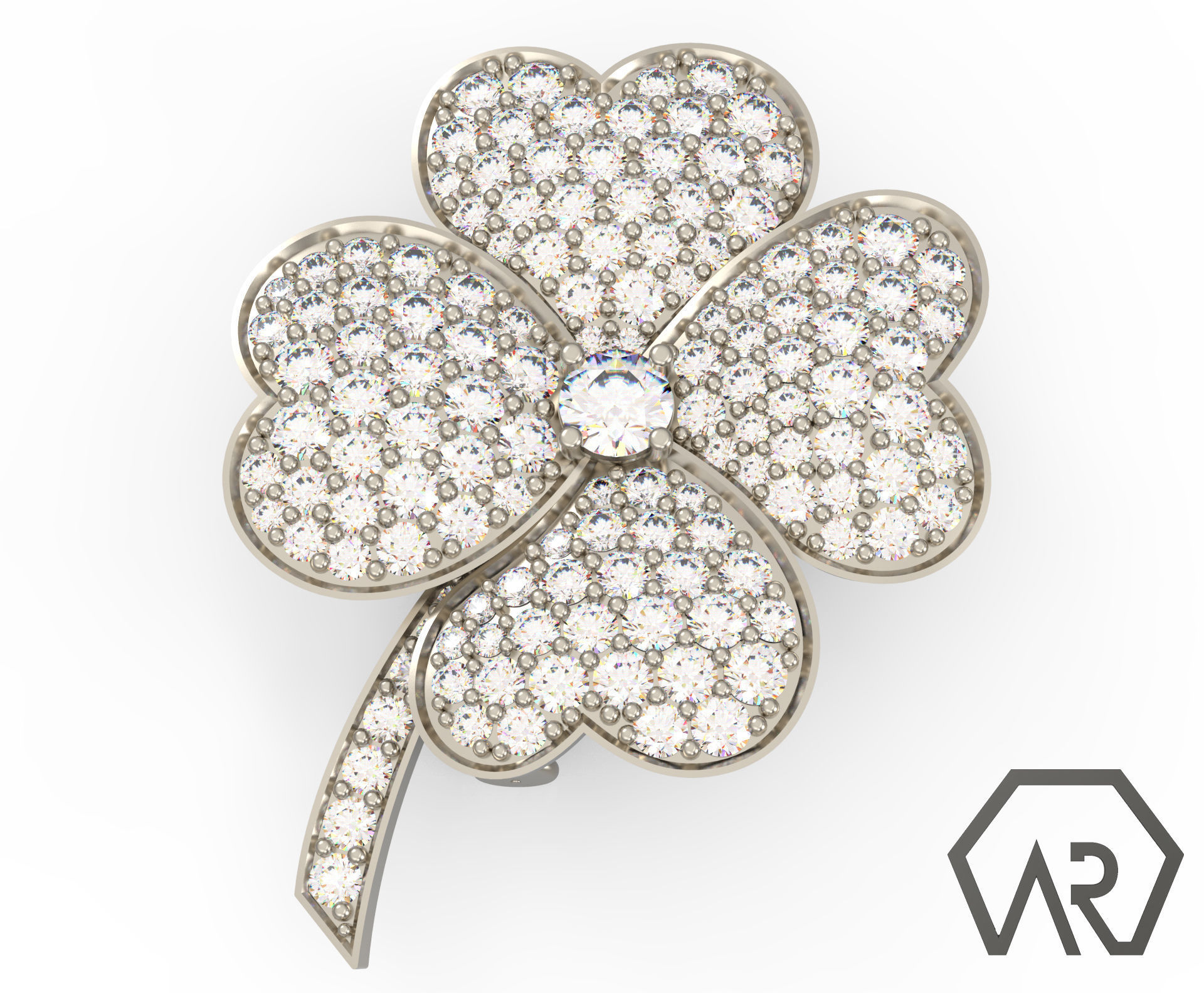 Flower brooch and pendant 3d print model D20 3D print model 3D print model_1