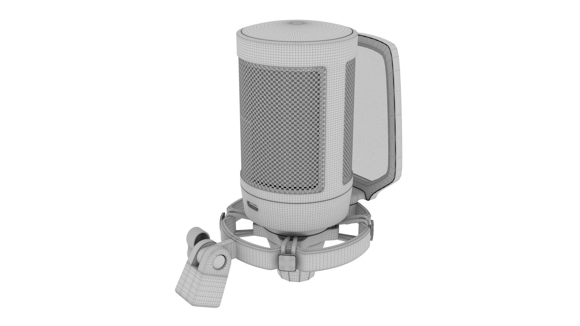 Fifine A6V Ampligame Black Microphone 3D model_12