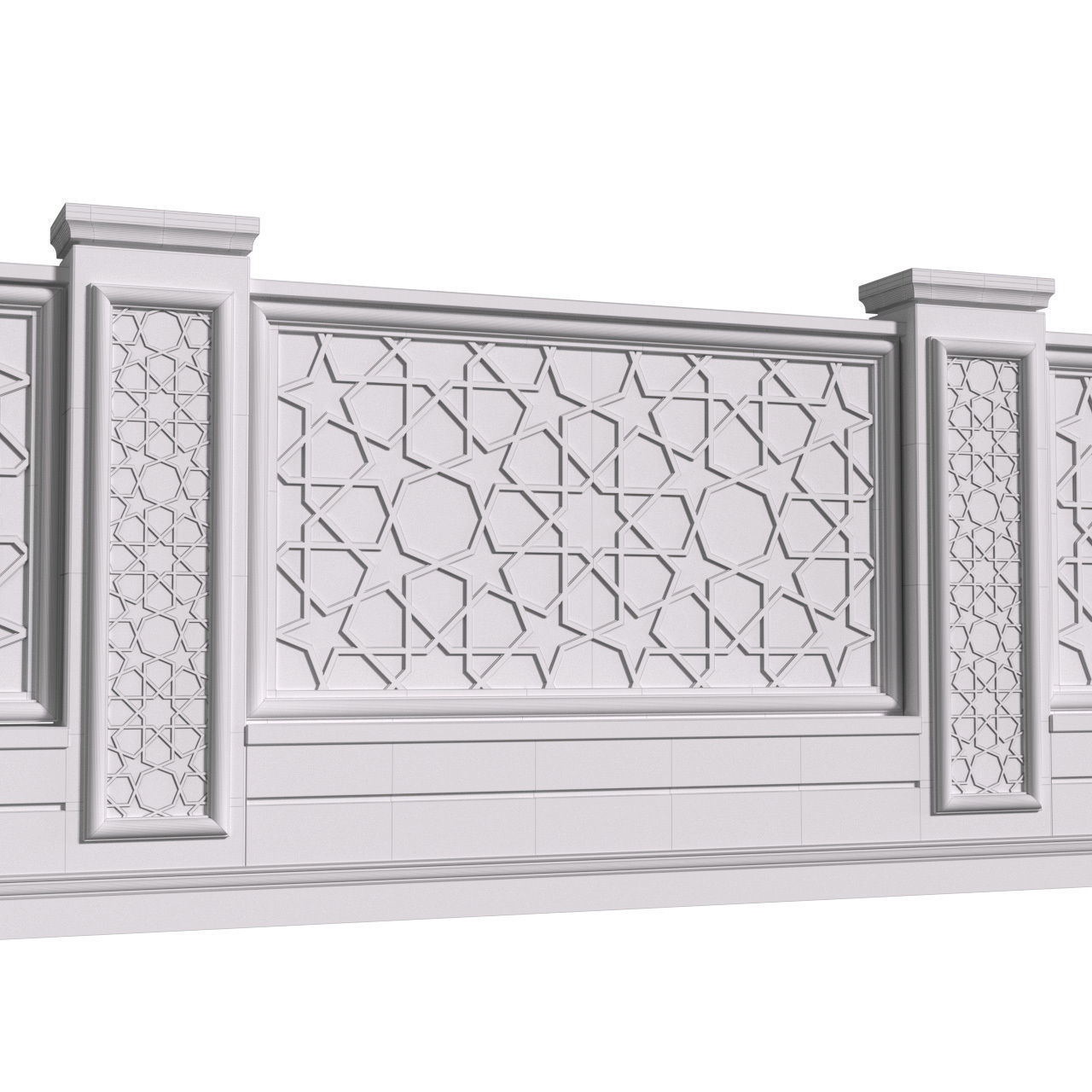Arabian Fence in oriental style  3D model_3