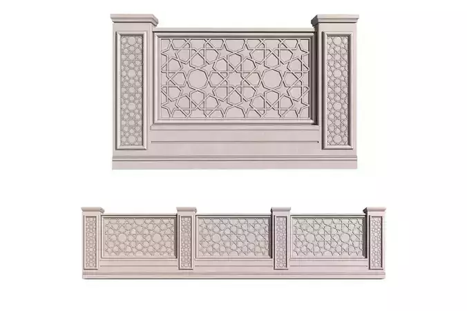 Arabian Fence in oriental style  3D model