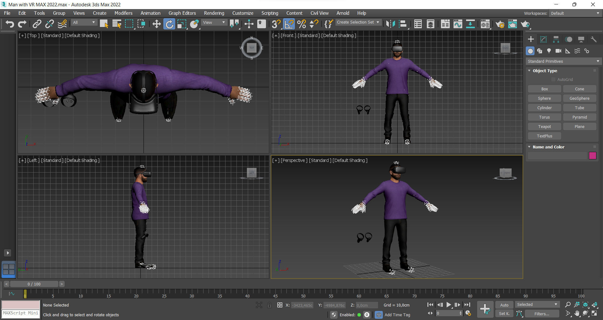 Man with VR Low-poly 3D model_17