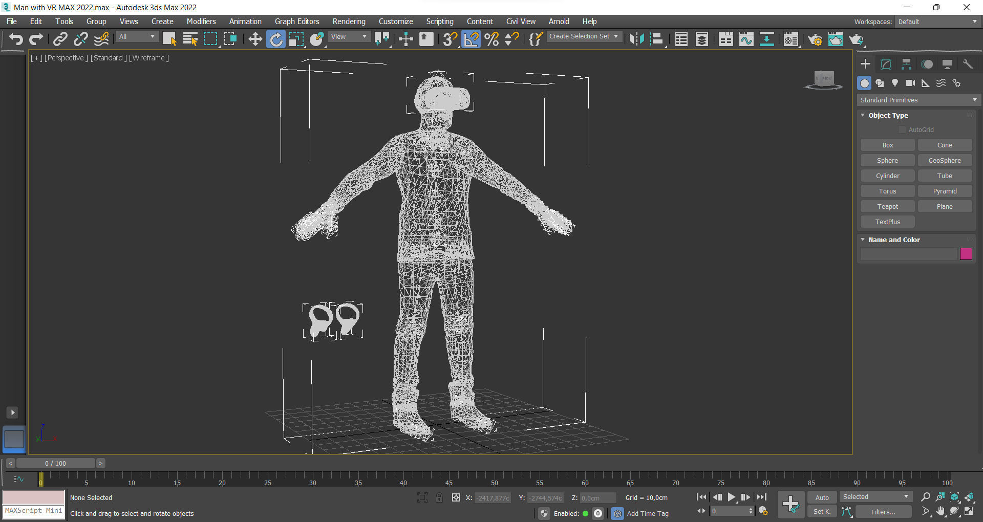 Man with VR Low-poly 3D model_18