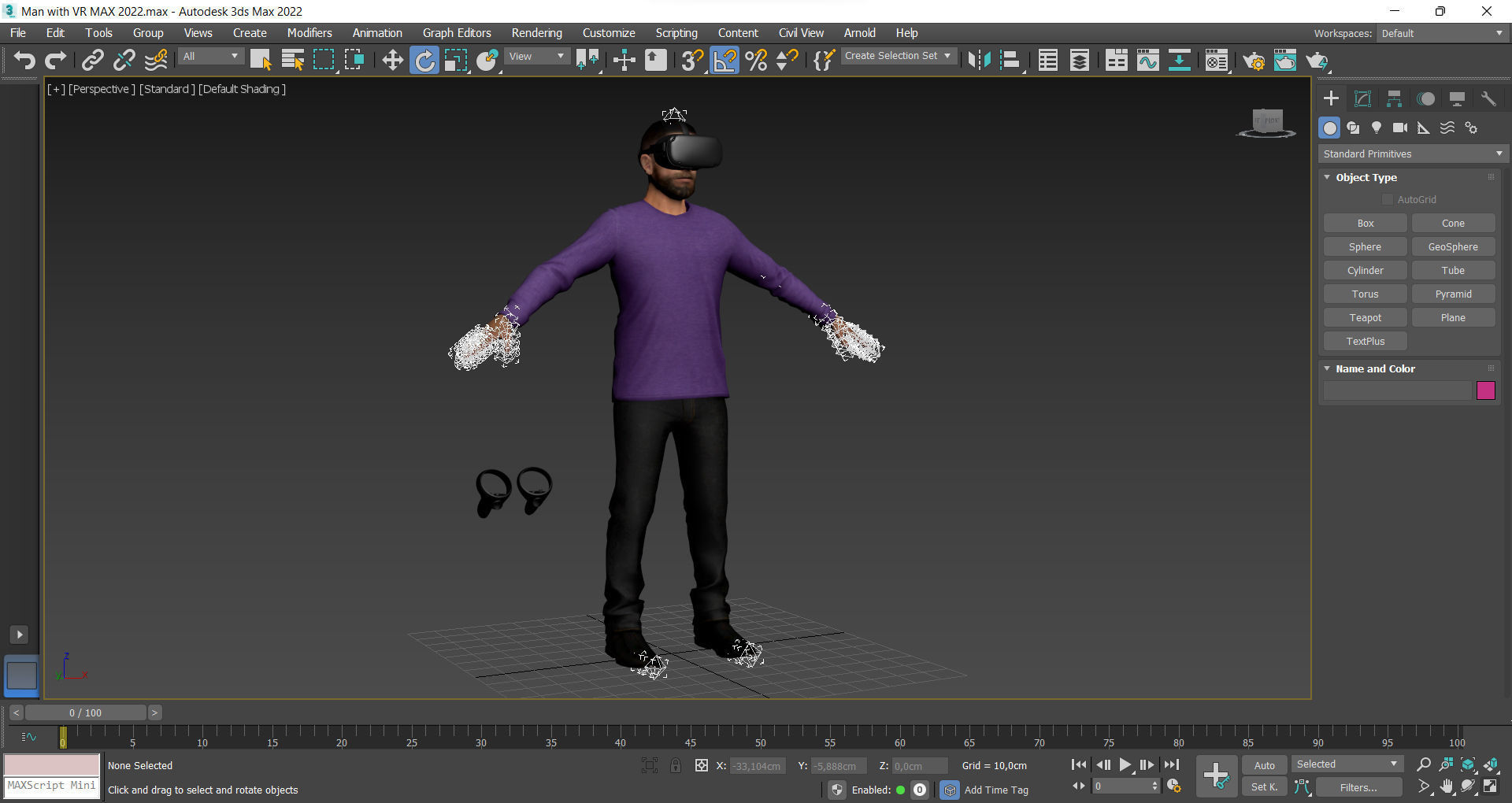 Man with VR Low-poly 3D model_16