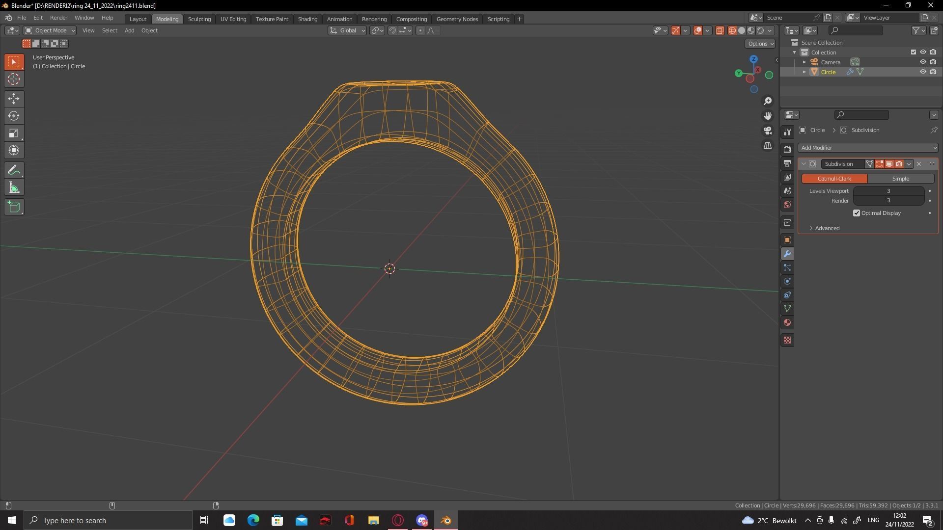 Ring Model long vase 3D print model_7