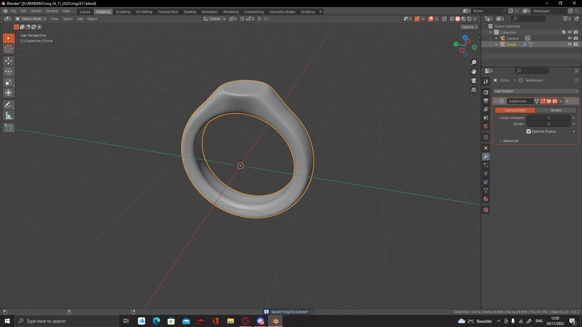 Ring Model long vase 3D print model_8