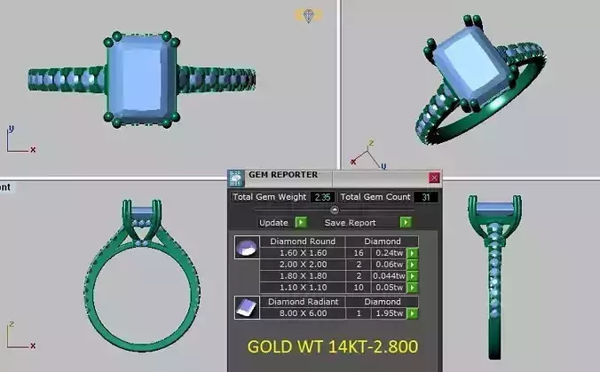 emerald cut solitaire ring