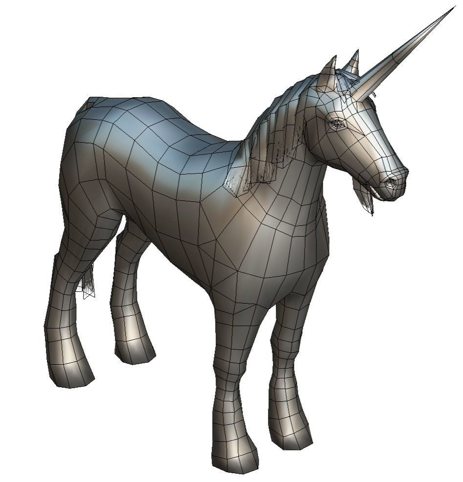 LowPoly the Mythical Creature Unicorn Low-poly 3D model_7