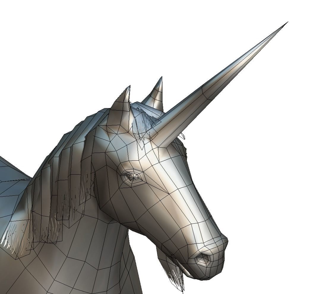 LowPoly the Mythical Creature Unicorn Low-poly 3D model_5