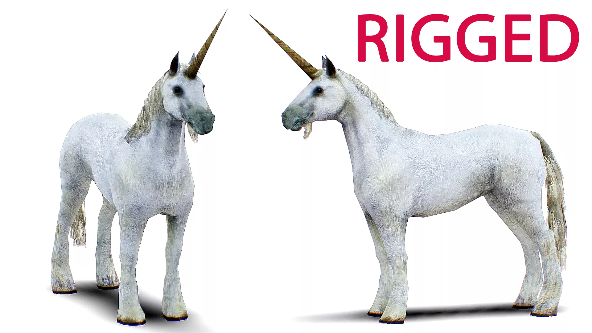 Unicorn - Mythology White Horse - Wild Magical Animal Low-poly 3D model